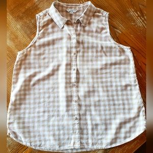 Croft & Barrow women's sleeveless top, plaid, size L